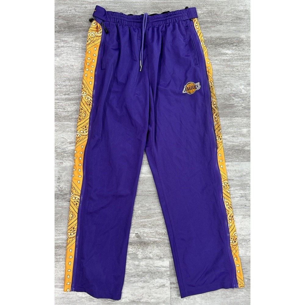 Vintage Zipway Los Angeles LA Lakers Break Away Pants Mens XL Bandana Sides
